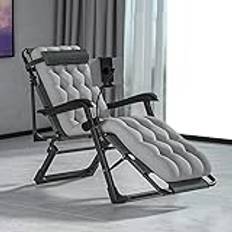 Zero Gravity Lounge Chair, Zero Gravity trädgårdsstol, justerbar solstol med hållare, utomhuscampingstol, loungefåtölj med avtagbart kuddryggstöd, vikbar liggterrass för