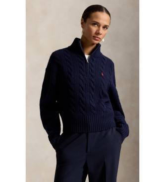 Polo Ralph Laurentil kvinder. 211972130004 Navy strikket uld- og kashmirtrøje (S), Casual, Bomuld, Blå