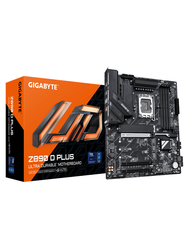GIGABYTE Z890 D PLUS Moderkort - Intel Z890 - Intel LGA1851 socket - DDR5 RAM - ATX
