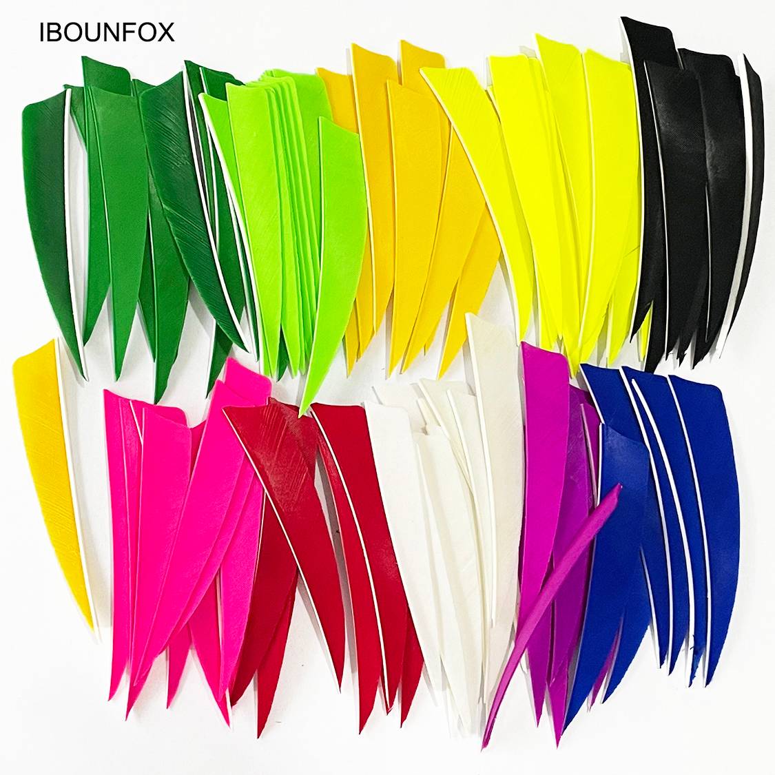 4" 50Pcs/lot IBOUNFOX Hunting Arrow Feathers RW Natural Turkey Feathers Shield Archery Fletches Vanes For Bow Arrow Accessories