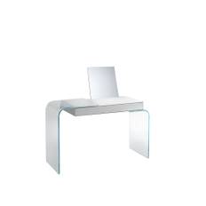Glas Italia - STR01 Strata Desk, Glossy lacquered glass, Finish: 38 Cemento - Skriveborde - Yabu Pushelberg - Grå - Glas