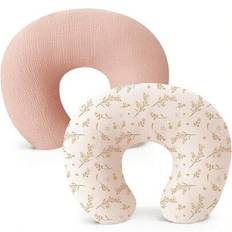2 st/set eller 1 st baby C-formad amningskudde, anti-spotttryck, mjukt midjestöd Kuddfodral för gravida - Multifärgad (aprikos,stor blomma,floret,rosa+blomma,brun,Gräddbrun + stor blomma)
