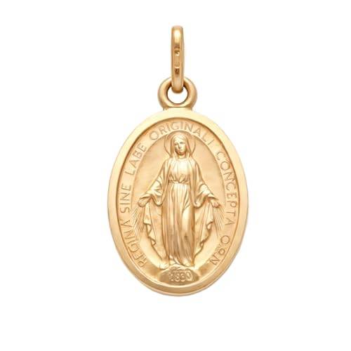 Alexander slott barns lilla solida 9 karat guld mirakulöst medalj katolskt hänge – 14 mm x 11 mm mirakulöst medaljhänge endast med smyckespresentask