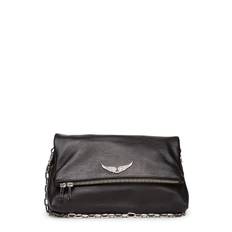 Rocky Grained Leather Designers Small Shoulder Bags-crossbody Bags Black Zadig & Voltaire