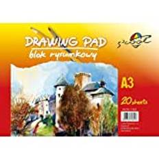 S'cool 110237 tecken papper | skissblock (A3, 90 G/m², 20 ark) | ritblock vit | skissbok för ritning