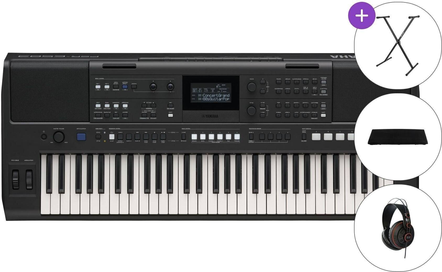 Yamaha PSR-E583 SET Keyboard med berøringsrespons Black