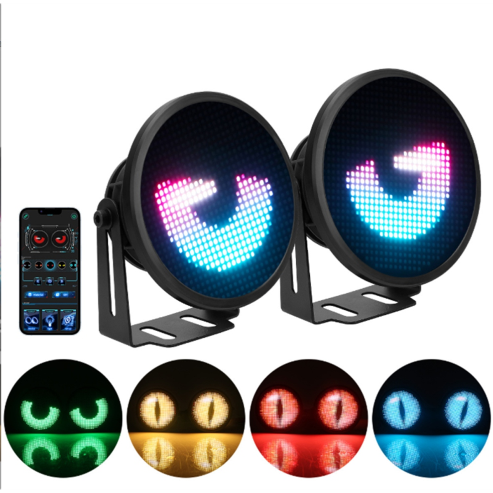 2 stk. 3 tommer bil Angel Eyes ring tågelygte LED-skærm APP-styring