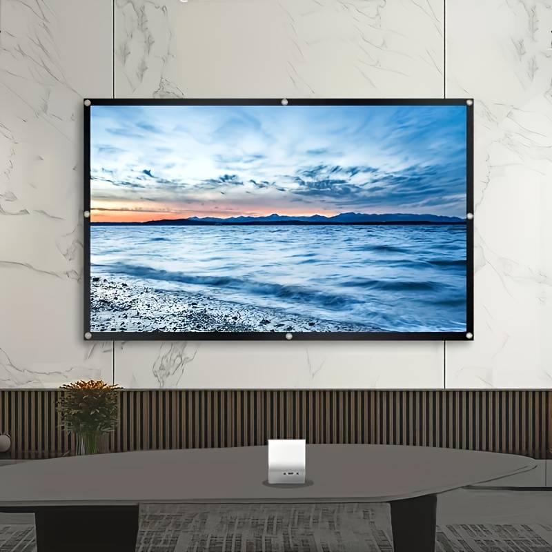 TEMU 84-inch High-definition Projection Screen, Foldable Anti-wrinkle Portable Projector Movie Screen, Suitable For Home Theater, Outdoor And Indoor Projection Screen, Foldable Projector Screen