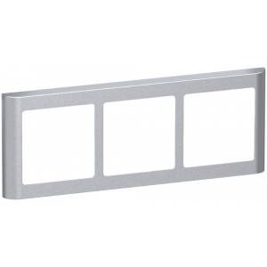 LK FUGA® – Soft 63 vandret design ramme, 3 modul, stålmetallic + teknisk monteringsramme
