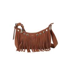 Ulrika Design - Fringes Mockafransar - Brun väska med mockafransar och nitar - Brown