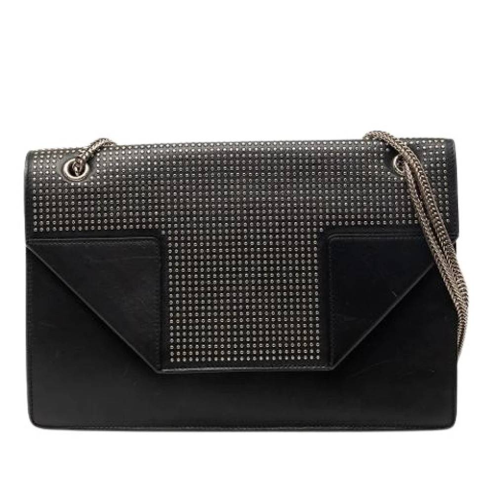 Yves Saint Laurent Vintage Pre-owned Skuldertaske med nitter - Vintage - Dame - Sort - ONE SIZE - Uld