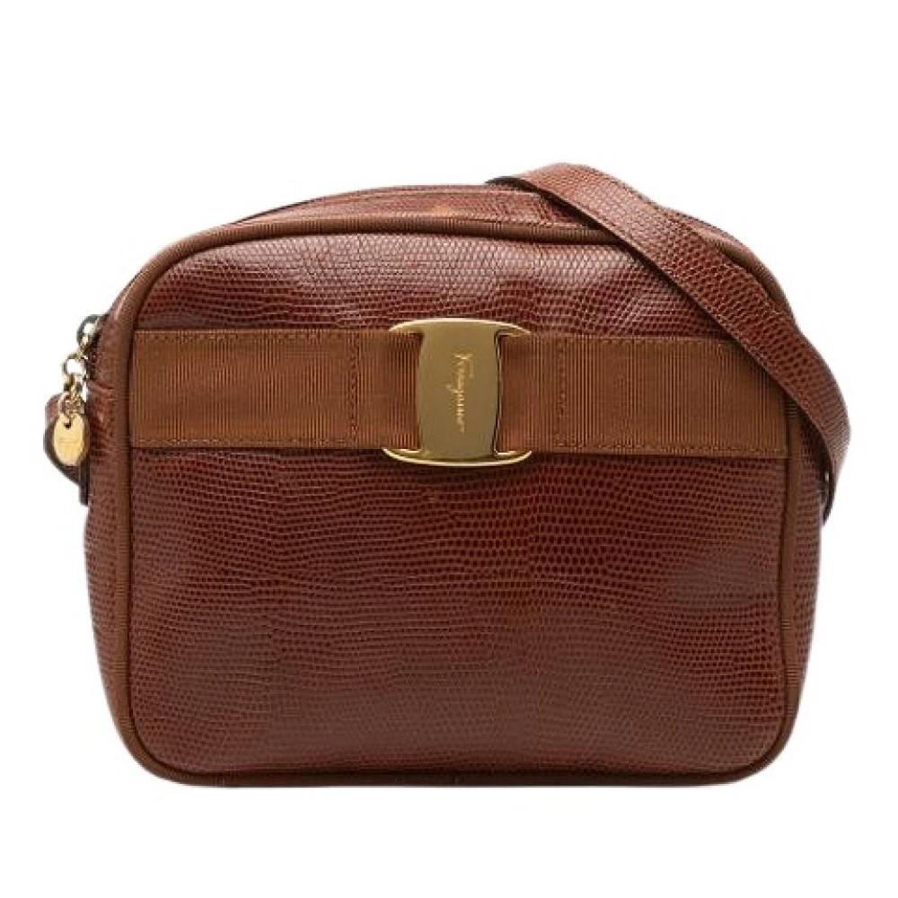 Salvatore Ferragamo Pre-owned Pre-owned Crossbody Taske - Vintage - Dame - Brun - ONE SIZE - Uld
