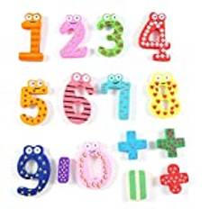 15Packs/lot Cute Wooden Fridge Magnet for Kids, Mathematics Arithmetic Numbers Letters Learning Educational Toys for Child Boys Girls