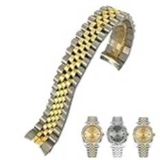 316L klockband i rostfritt stål 20 mm Passar till Rolex Datejust Oyster Perpetual 36 mm klockarmband Silver Golden Solid Armband