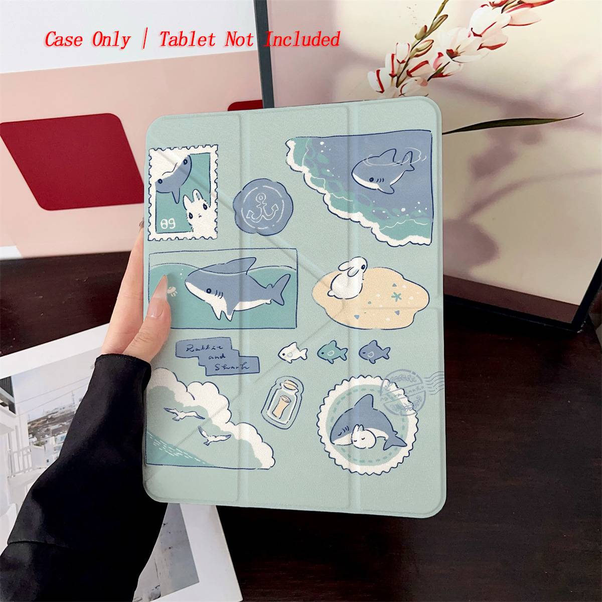 Cute Y-Fold Acrylic Cartoon Animal Patterns iPad Case For Apple iPad Pro 11/12.9 Air 3/4/5 Mini 5/6 8th-10th Gen Cover