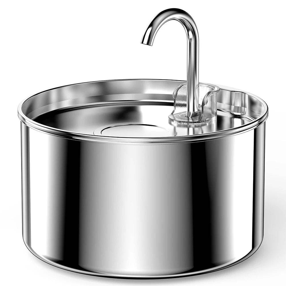 Stainless Steel Ultra-Quiet Automatic Cat Water Fountain — Easy Clean - Fountain / L (L)