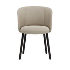 Vitra - Mikado Side Chair, Wooden base dark stained solid oak 04, Nubia 02 - Cream/pearl - Matstolar - Edward Barber &amp; Jay Osgerby - Beige - Trä/Textilmaterial
