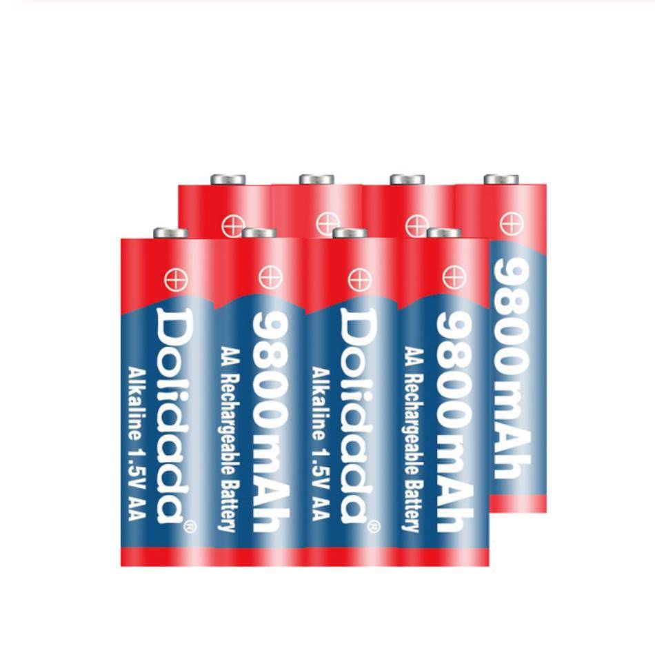 Dolidada tag 9800 mah uppladdningsbart batteri aa 1.5 v. uppladdningsbart alcalinas drummey +1 st 4-- cell batteriladdare