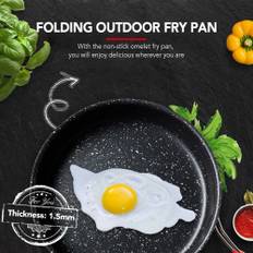 Lightweight Collapsible Nonstick Omelet Pan Outdoor Folding Quick Heating Omelet Maker Fry Pan
