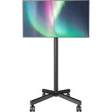 Golv-TV-stativ för plasma/LCD/LED-skärmar 23–60 tum med hjul, vagn mobil konsolhållare TV-stativ upp till 40 kg, Max VESA 400 x 400 mm