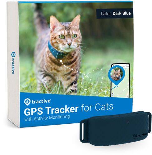 Tractive GPS CAT 4 - GPS-spårare för katt med aktivitetsmätning | EXKL. ABONNEMANG | TRAMINDB | Midnattsblå