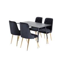 Matbord Balisa 120 cm med 4 st Valerie Lyx Sammetsstol - Matgrupp Venture Home