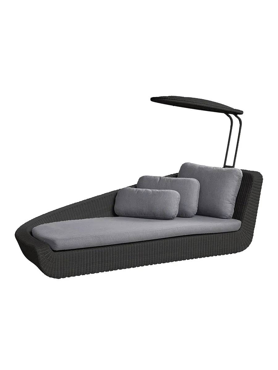 Savannah Daybed, højre fra Cane-line Grå, Cane-line Natte hynde - Jacobsen Plus