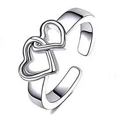 Tåring "Two Hearts" i 925 Sterlig Silverplätering