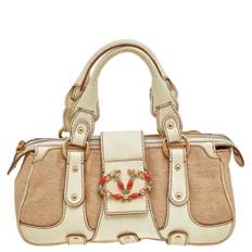 Valentino Vintage, Pre-owned, Dame, Beige, ONE SIZE, Uld, Pre-owned Laeder skuldertasker