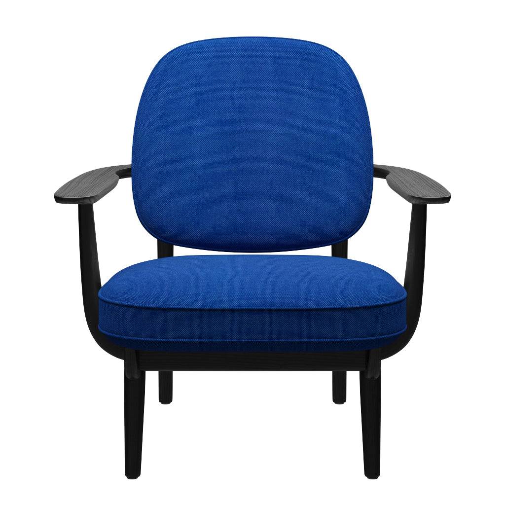 Fred Lænestol, sortfarvet ask fra Fritz Hansen Hallingdal - 733 Coral Blue - Jacobsen Plus
