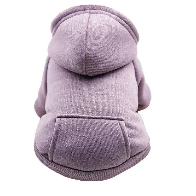 Dog Fleece Hoodie Coat | Warm Autumn Winter Sweatshirt Jacket for Small Dogs & Cats - Purple / XXL (XXL)