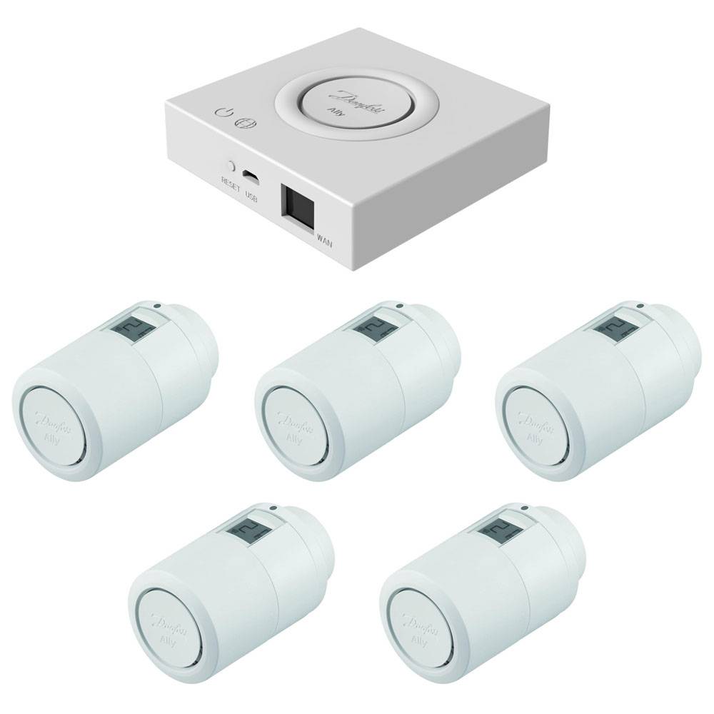 Danfoss Ally pakke med gateway og 10 stk radiatortermostat