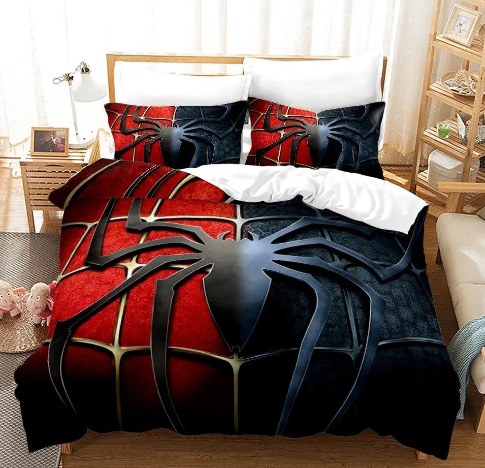 Marvel Spider Man påslakan röd och svart, 210 x 210 cm