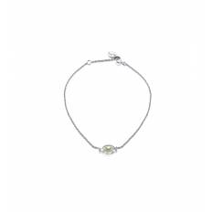 Love bead Armband Silver- green quartz