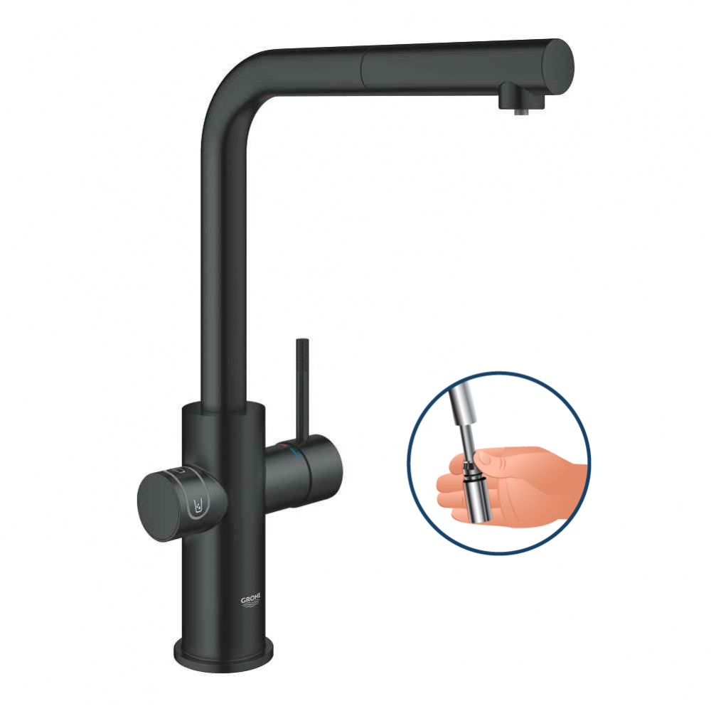 GROHE Blue L-tut med Utdrag i Velvet Black