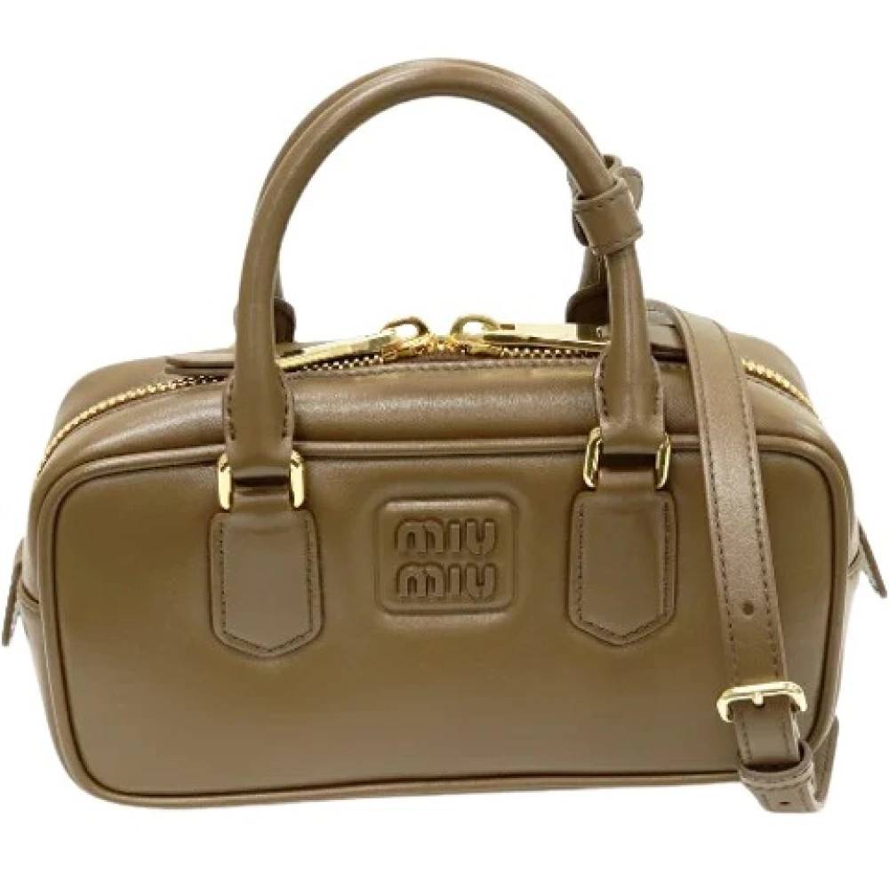Miu Miu Pre-owned Pre-owned Arcadie Leather 2way Taske - Vintage - Dame - Grøn - ONE SIZE - Uld