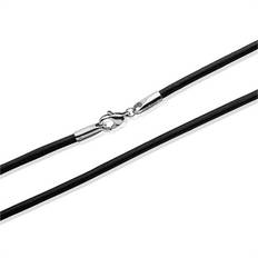 Sort Læderhalskæde - 2,9 mm og 40 cm