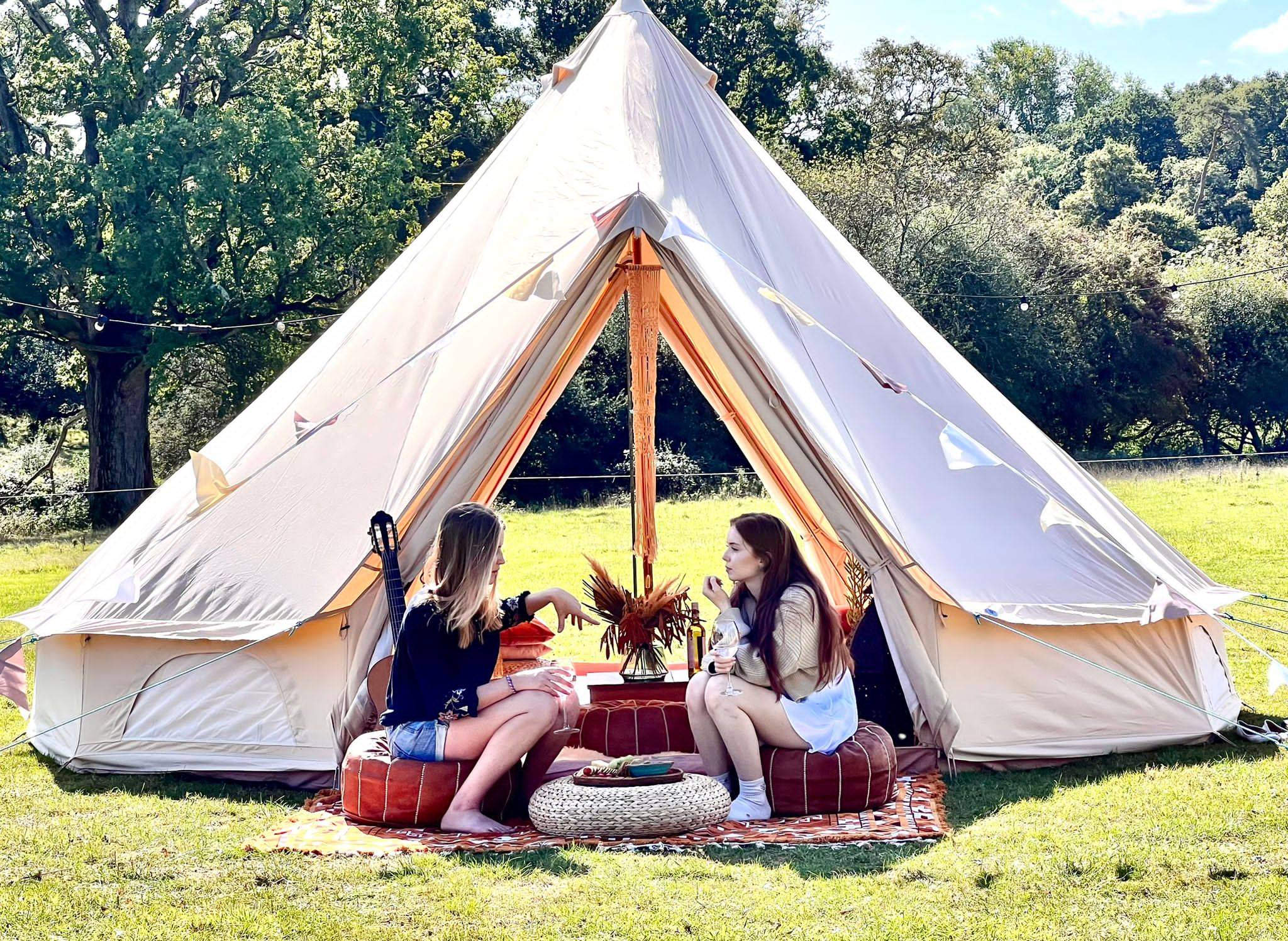 5m Bell Tent 285gsm 100% Natural Canvas | Twin Door - Default Title