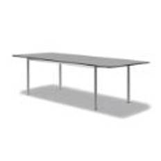 Fredericia Furniture 6632 Plan Table Extendable 100x260 cm - Sort Nanolaminat/Børstet Stål