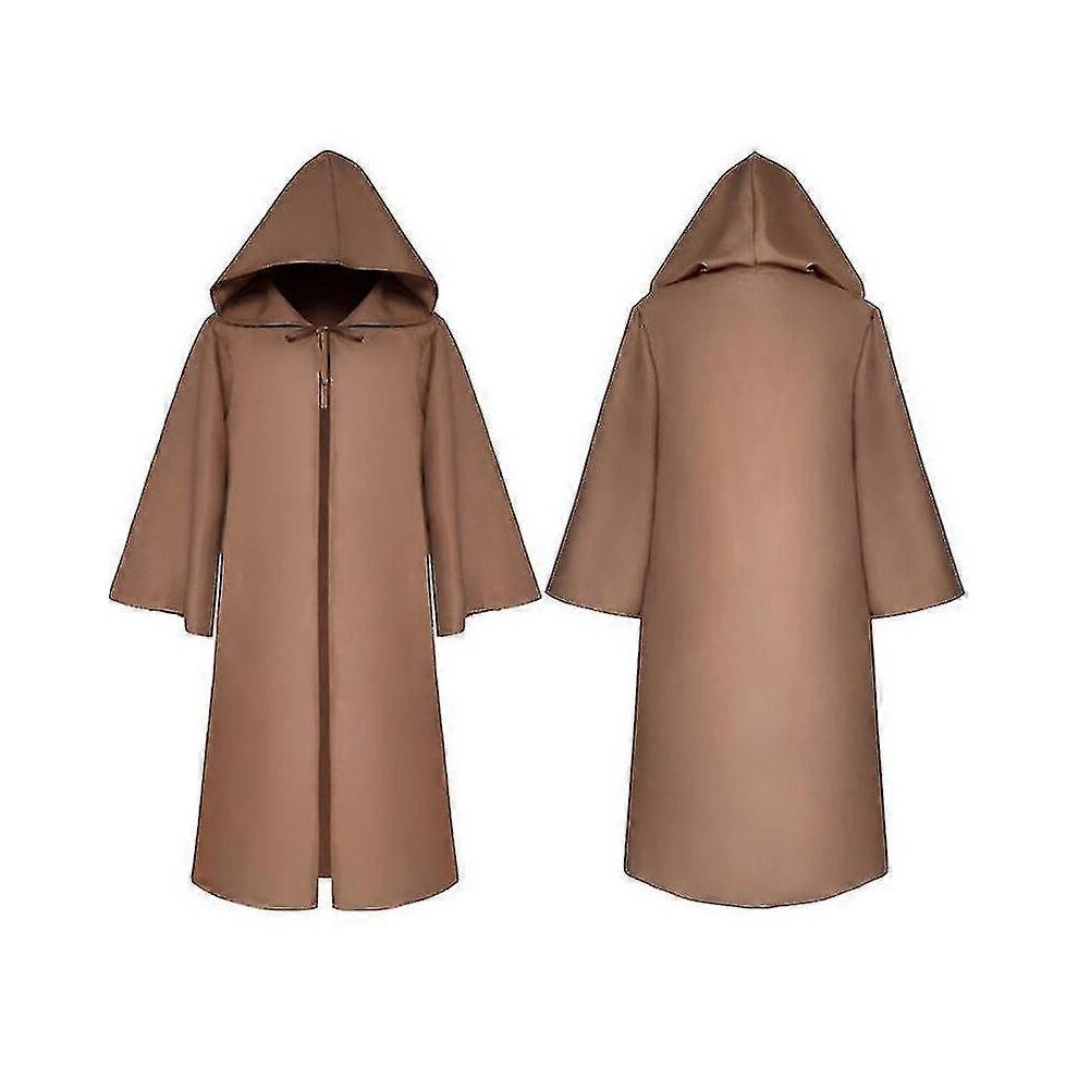 (14t, A1) Costume Unisex Hooded Cloak Wizard Medieval S-xl Red