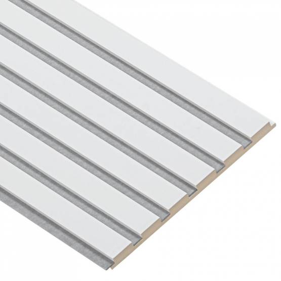 Hvidmalet m. grå filt Basic Akustikpanel 278cm.
