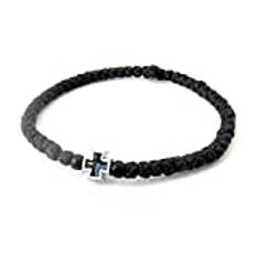 IconsGr handgjord kristen ortodox komboskoini, bön rep armband svart - 5608