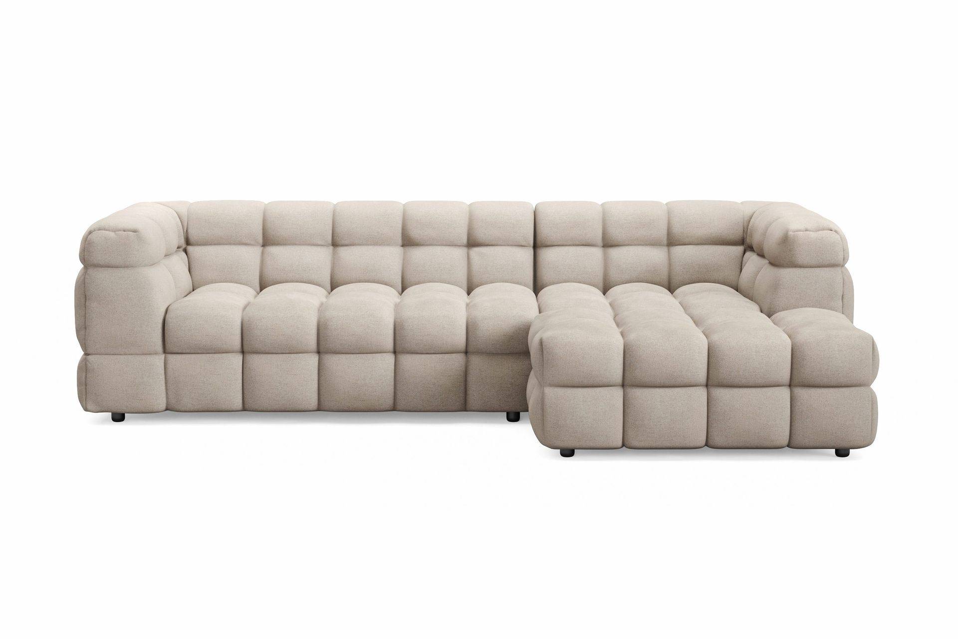 Elise 4-sits Bubblig Soffa med Divan Höger - Beige 4 sits soffa divan Andrarum