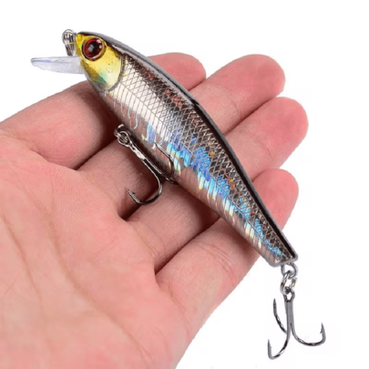 Bästsäljande sjunkande minnow-bete 3.35 tum 9.2 g jerkbait för abborre och karp, wobbler swimbait professionellt fiskebete - Vit remsa (9,2 g)