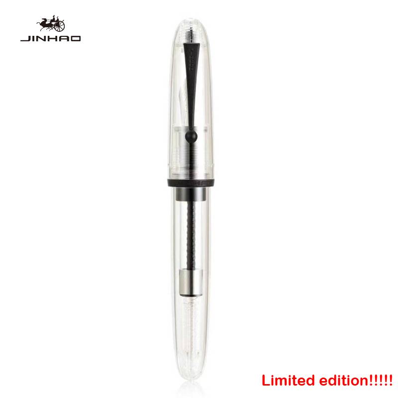 JINHAO 9019 Fountain Pen Black Clip Transparent EF/F/M Nib Resin Pen with Large Converter School Office Supplies Stationery