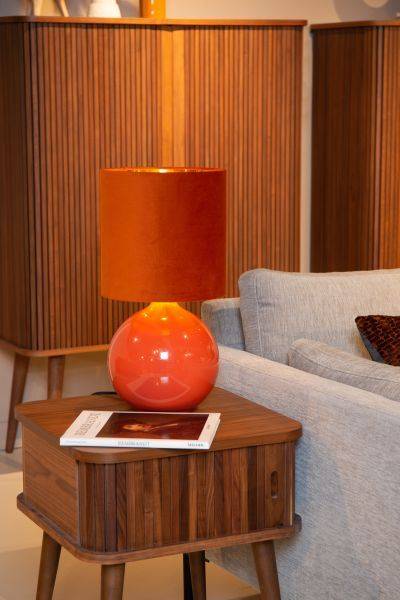 Lucide Esterad bordlampe E14 orange med skærm