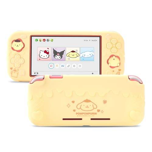 Kuitmor Skyddsfodral för Switch Lite Kawaii Switch skyddsfodral Reptåligt mjukt silikonskyddsskal för Switch Lite 2019 med 2 tumgreppsskydd BDG