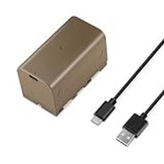NEEWER NP-F750 ersättningsbatteri, 7 000 mAh, full laddningstid 5,4 timmar med port/USB typ-C-kabel, uppladdningsbart batteri för kamera, videoljus, monitor för Sony NP-F550 F750
