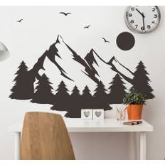 Alpin sommar silhuett natur väggdekor