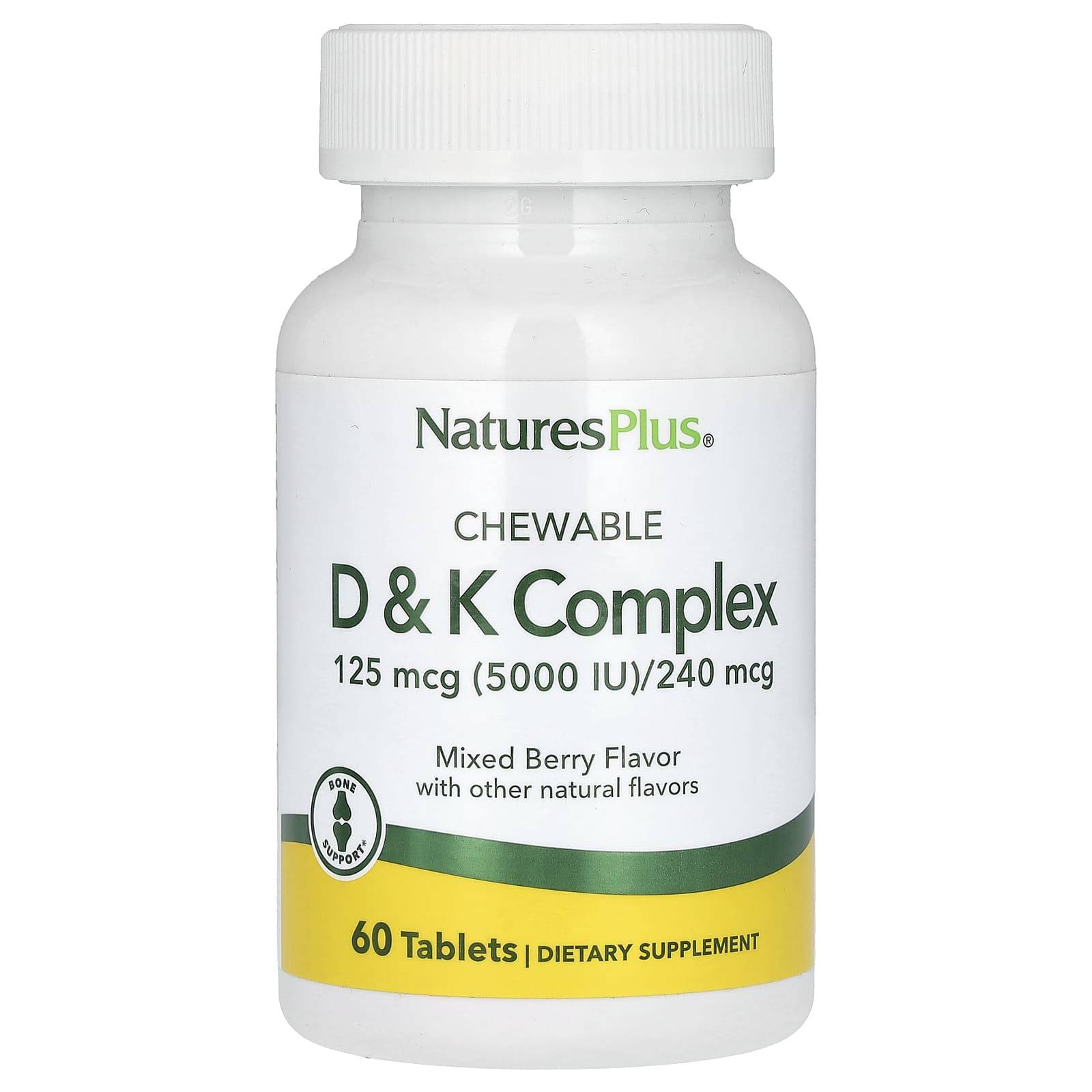 Tuggbar D & K-komplex, Blandade bär, 60 tabletter